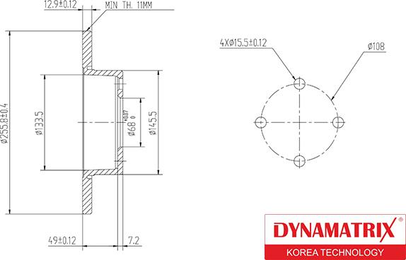 Dynamatrix DBD318 - Disque de frein cwaw.fr