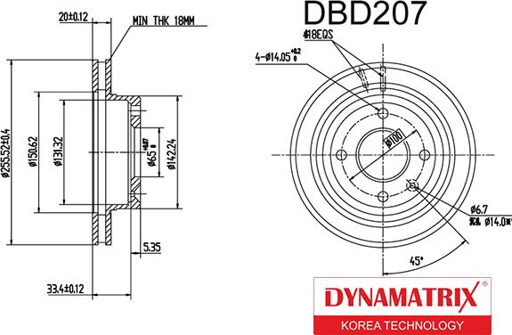 Dynamatrix DBD207 - Disque de frein cwaw.fr