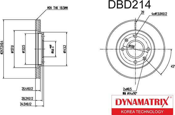 Dynamatrix DBD214 - Disque de frein cwaw.fr