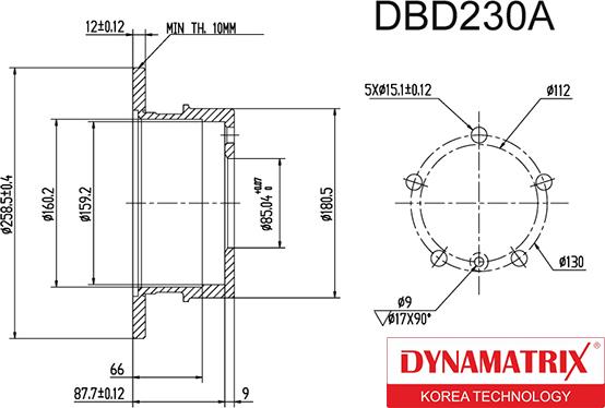 Dynamatrix DBD230A - Disque de frein cwaw.fr