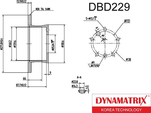 Dynamatrix DBD229 - Disque de frein cwaw.fr