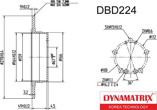 Dynamatrix DBD224 - Disque de frein cwaw.fr