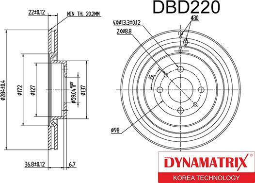 Dynamatrix DBD220 - Disque de frein cwaw.fr