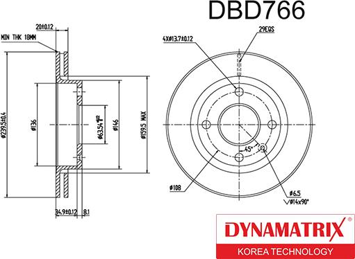 Dynamatrix DBD766 - Disque de frein cwaw.fr