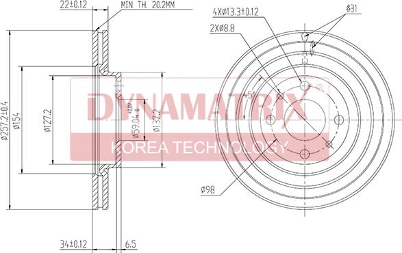 Dynamatrix DBD762 - Disque de frein cwaw.fr