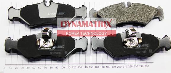 Dynamatrix DBP1039 - Kit de plaquettes de frein, frein à disque cwaw.fr