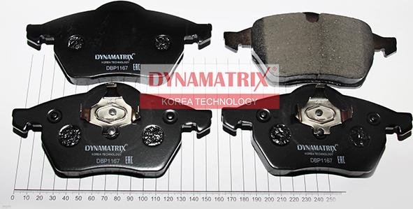 Dynamatrix DBP1167 - Kit de plaquettes de frein, frein à disque cwaw.fr