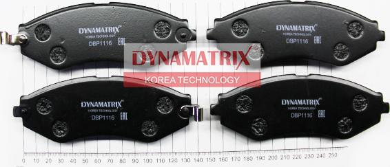 Dynamatrix DBP1116 - Kit de plaquettes de frein, frein à disque cwaw.fr