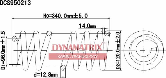 Dynamatrix DCS950213 - Ressort de suspension cwaw.fr