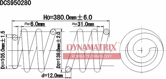 Dynamatrix DCS950280 - Ressort de suspension cwaw.fr