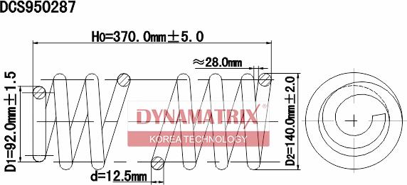 Dynamatrix DCS950287 - Ressort de suspension cwaw.fr