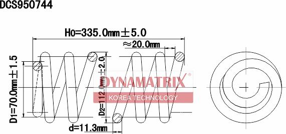 Dynamatrix DCS950744 - Ressort de suspension cwaw.fr