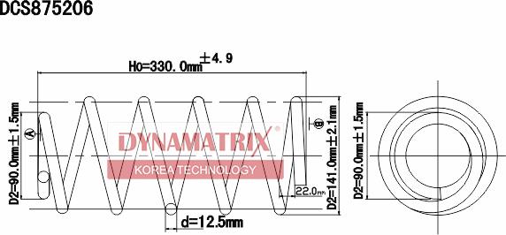 Dynamatrix DCS875206 - Ressort de suspension cwaw.fr