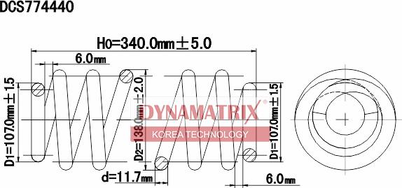 Dynamatrix DCS774440 - Ressort de suspension cwaw.fr