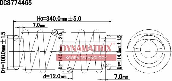 Dynamatrix DCS774465 - Ressort de suspension cwaw.fr