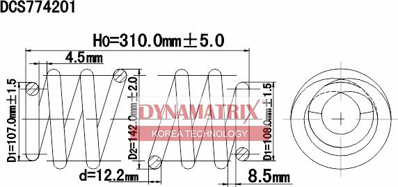 Dynamatrix DCS774201 - Ressort de suspension cwaw.fr