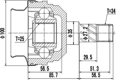 Dynamatrix DCV644002 - Jeu de joints, arbre de transmission cwaw.fr