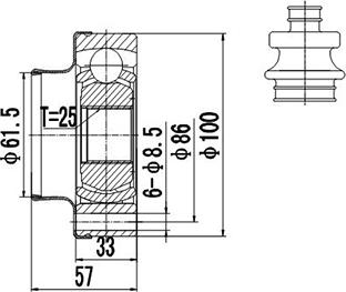 Dynamatrix DCV648004 - Jeu de joints, arbre de transmission cwaw.fr