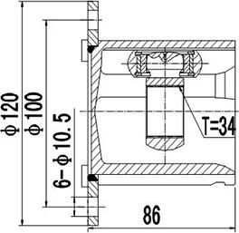 Dynamatrix DCV654004 - Jeu de joints, arbre de transmission cwaw.fr