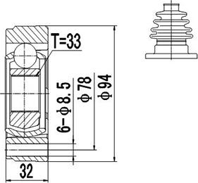 Dynamatrix DCV603004 - Jeu de joints, arbre de transmission cwaw.fr