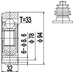 Dynamatrix DCV603005 - Jeu de joints, arbre de transmission cwaw.fr