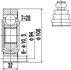 Dynamatrix DCV603001 - Jeu de joints, arbre de transmission cwaw.fr