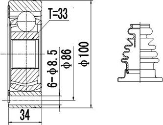 Dynamatrix DCV603003 - Jeu de joints, arbre de transmission cwaw.fr