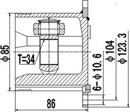 Dynamatrix DCV603007 - Jeu de joints, arbre de transmission cwaw.fr