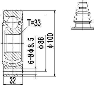 Dynamatrix DCV603014 - Jeu de joints, arbre de transmission cwaw.fr