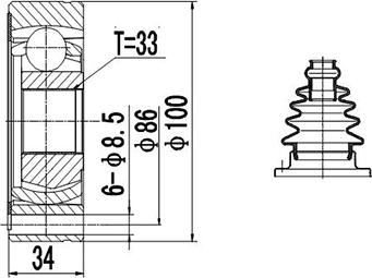 Dynamatrix DCV603011 - Jeu de joints, arbre de transmission cwaw.fr