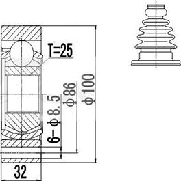 Dynamatrix DCV618001 - Jeu de joints, arbre de transmission cwaw.fr