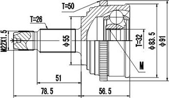 Dynamatrix DCV899225 - Jeu de joints, arbre de transmission cwaw.fr