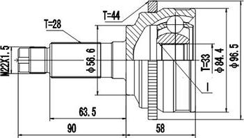 Dynamatrix DCV899273 - Jeu de joints, arbre de transmission cwaw.fr