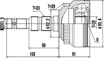 Dynamatrix DCV844006 - Jeu de joints, arbre de transmission cwaw.fr