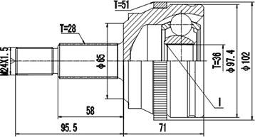 Dynamatrix DCV844026 - Jeu de joints, arbre de transmission cwaw.fr