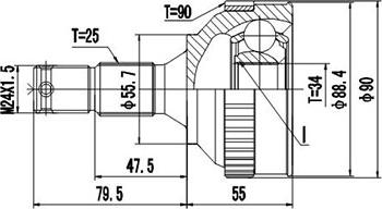 Dynamatrix DCV845004 - Jeu de joints, arbre de transmission cwaw.fr