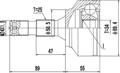 Dynamatrix DCV845038 - Jeu de joints, arbre de transmission cwaw.fr