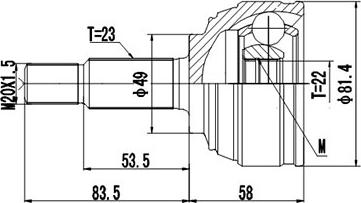 Dynamatrix DCV841047 - Jeu de joints, arbre de transmission cwaw.fr