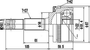 Dynamatrix DCV841010 - Jeu de joints, arbre de transmission cwaw.fr