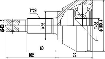 Dynamatrix DCV841249 - Jeu de joints, arbre de transmission cwaw.fr