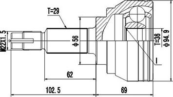 Dynamatrix DCV841232 - Jeu de joints, arbre de transmission cwaw.fr