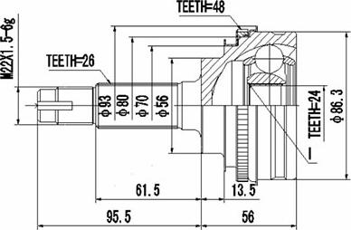 Dynamatrix DCV859019 - Jeu de joints, arbre de transmission cwaw.fr