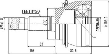 Dynamatrix DCV859107 - Jeu de joints, arbre de transmission cwaw.fr