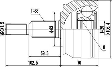 Dynamatrix DCV861011 - Jeu de joints, arbre de transmission cwaw.fr