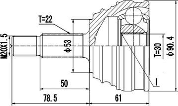 Dynamatrix DCV861018 - Jeu de joints, arbre de transmission cwaw.fr