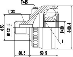 Dynamatrix DCV861012 - Jeu de joints, arbre de transmission cwaw.fr