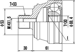 Dynamatrix DCV803051 - Jeu de joints, arbre de transmission cwaw.fr