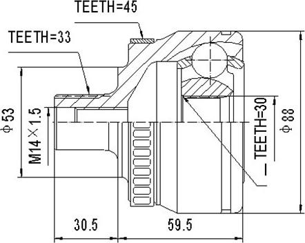 Dynamatrix DCV803018 - Jeu de joints, arbre de transmission cwaw.fr