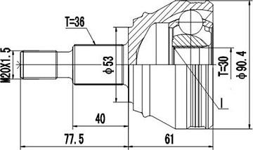 Dynamatrix DCV803036 - Jeu de joints, arbre de transmission cwaw.fr