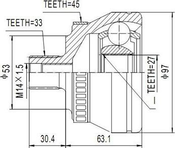 Dynamatrix DCV803021 - Jeu de joints, arbre de transmission cwaw.fr